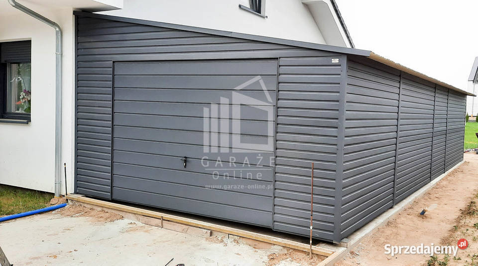 GARAŻ BLASZANY 5m x 8m spad w prawo Brama drzwi Kraków