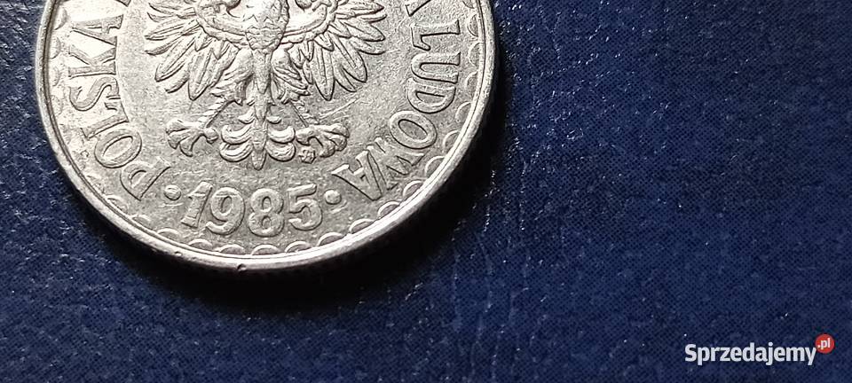 Stare monety 1 złoty 1985 podwójna data i napis Lesko
