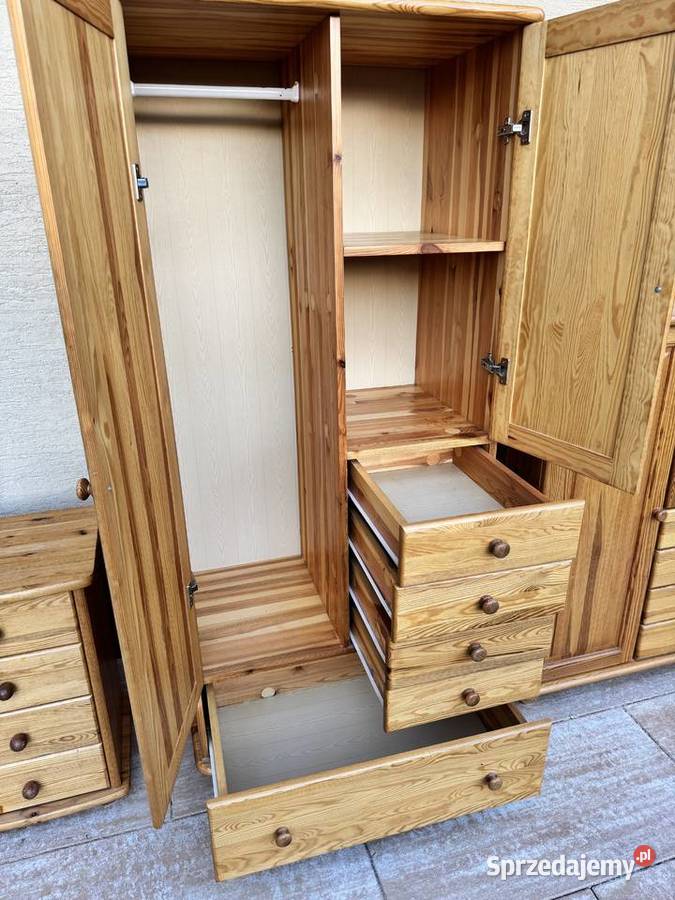Szafa drewniana sosnowa 2 drzwiowa garderoba Meble