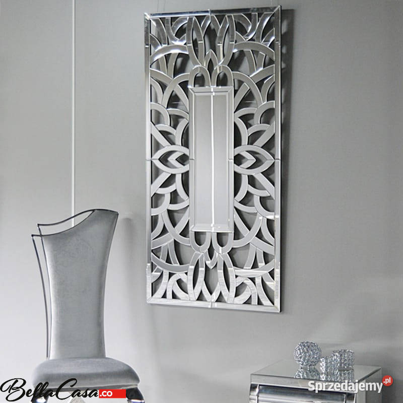 Srebrne lustro glamour prostokątne 75x150 M0518 Warszawa sprzedam