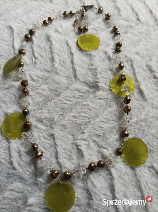 Naszyjnik kolczyki perły naturalne masa Częstochowa