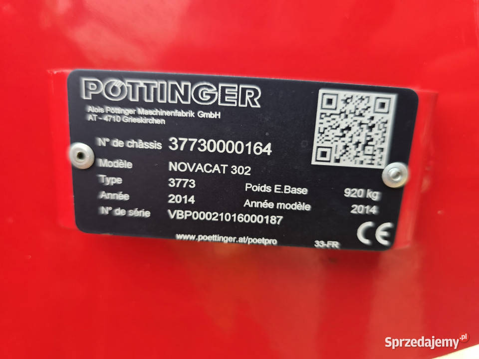Kosiarka dyskowa POTTINGER Novacat 302 2014 r