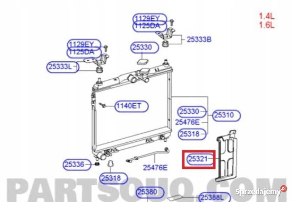 OSŁONA CHŁODNICY HYUNDAI GETZ 0206 253211C000 lubelskie
