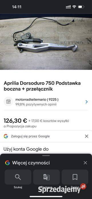 Aprilia Dorsoduro 750 Nóżka Stopka Boczna Uchwyt Poznań