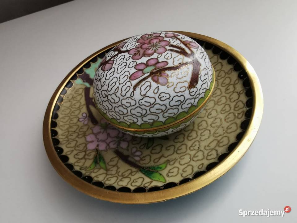 Zestaw dekoracyjny z emalii komórkowej mosiądz