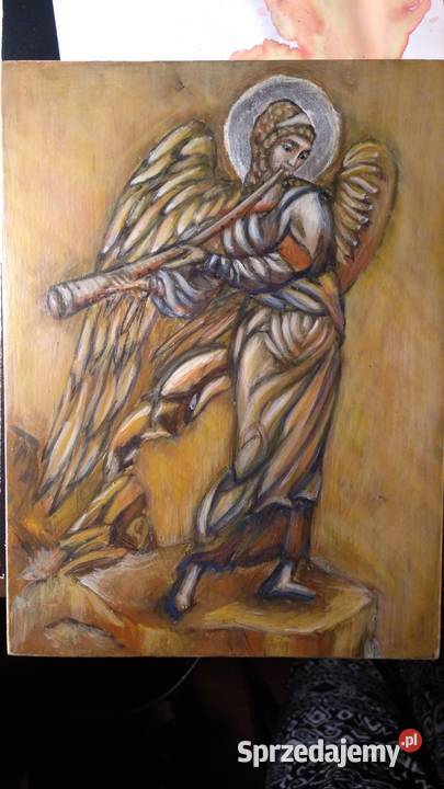 Ikona pisana na desce lipowej Anioł 15 x 20 zachodniopomorskie Szczecin