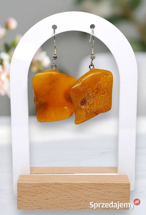Kolczyki z BURSZTYNU bursztyn bałtycki bryłki Warszawa
