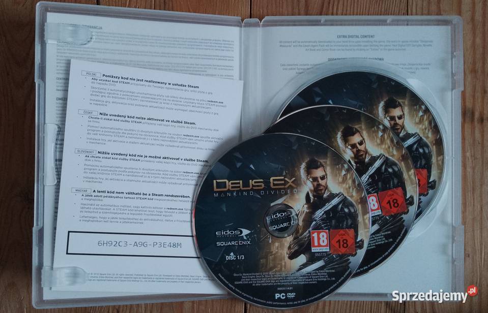 DEUS EX Mankind Divided na PC pudełko płyty Olsztyn