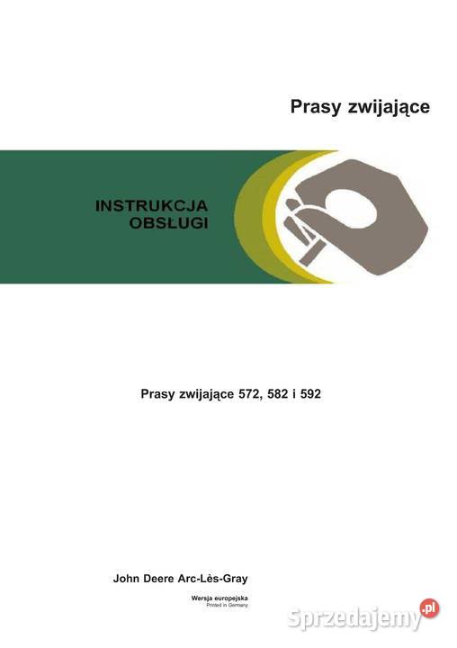 Instrukcja obsługi JD 572 582 592 John Deere wielkopolskie Szamotuły sprzedam