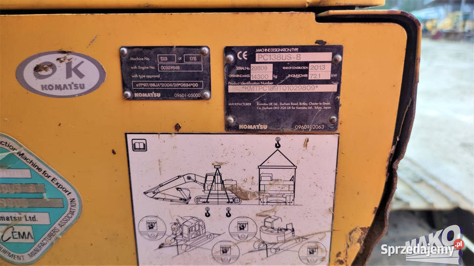 Koparka gąsienicowa Komatsu PC138 US8 2013r 8600