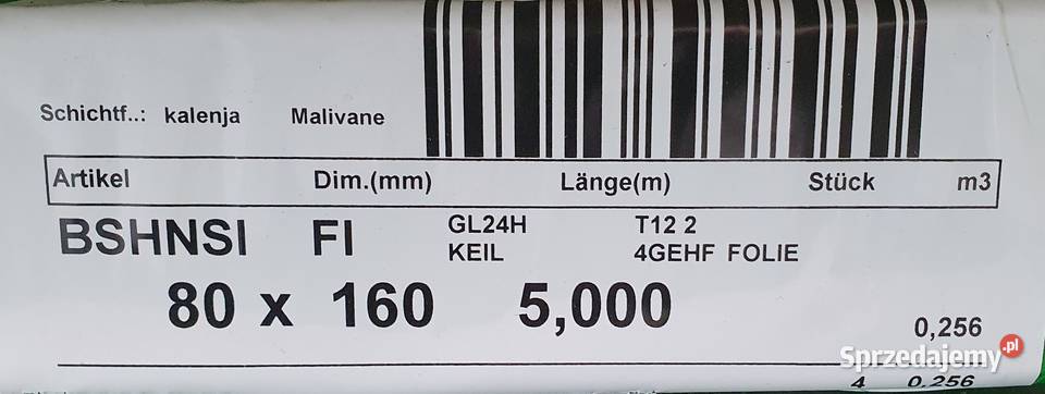 Drewno konstrukcyjne C24 80x160 DUO BSHNSI Nieporęt