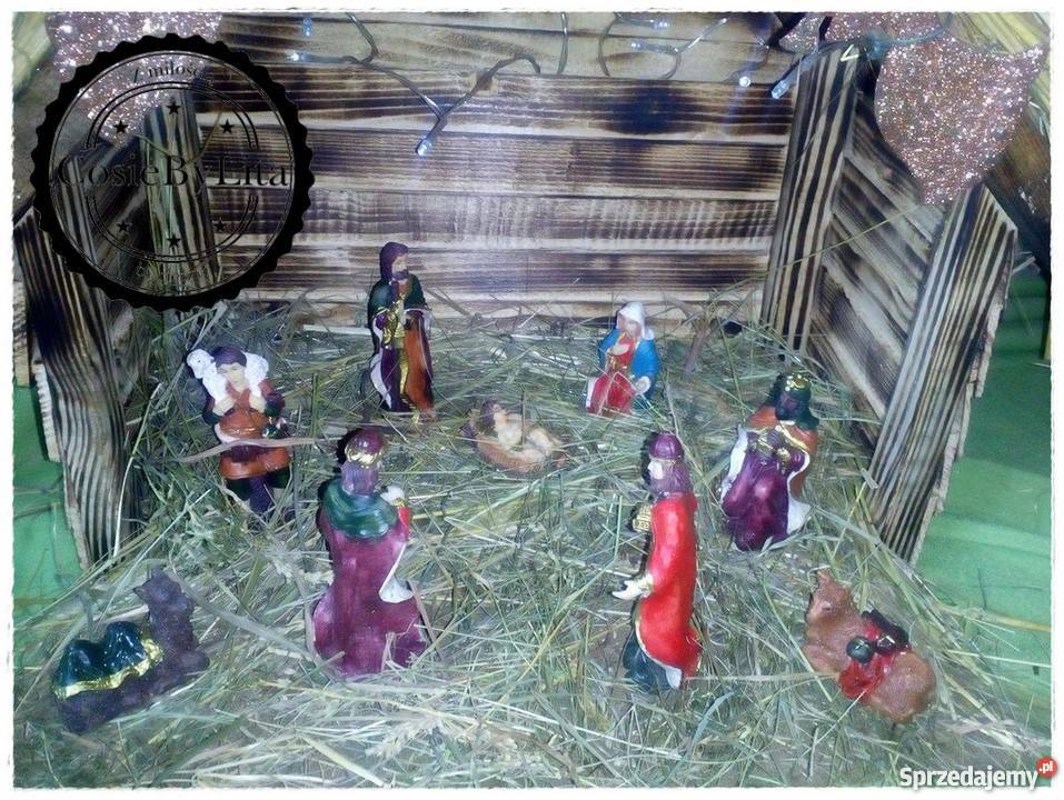 Szopka bożonarodzeniowa z figurkami Rękodzieło Krajno-Parcele