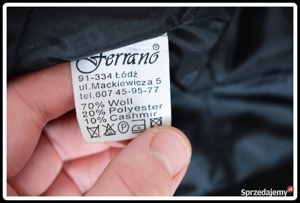 WEŁNIANY elegancki płaszcz męski FERRANO 46182 Płock