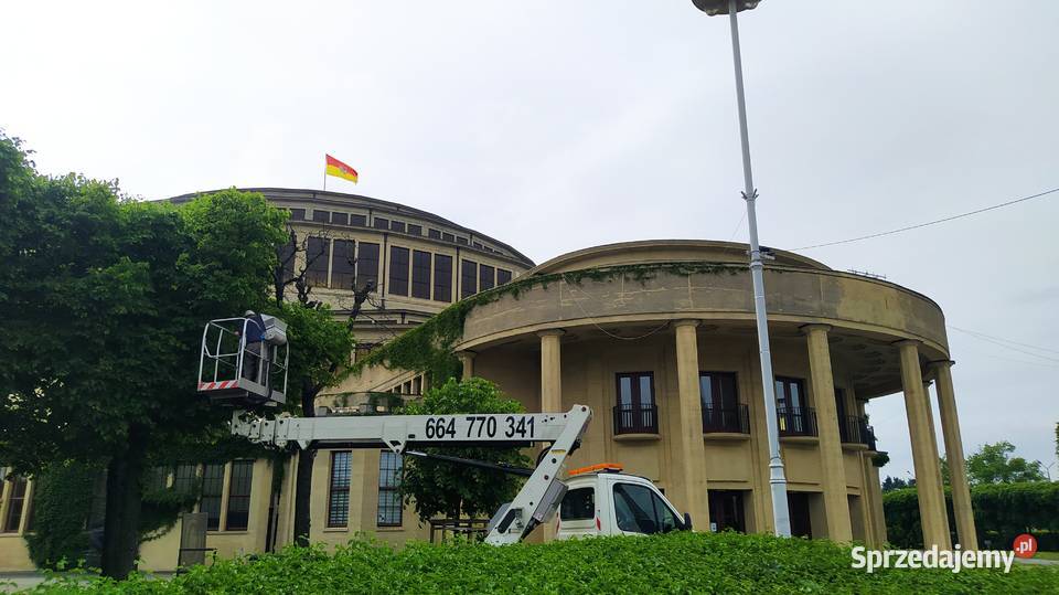 Podnośnik koszowy wynajem usługi zwyżka wycinka Wrocław