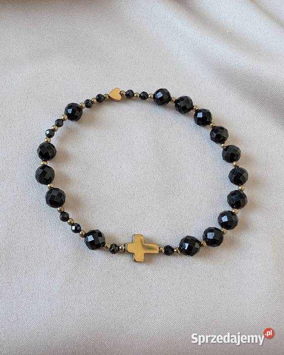 Bransoletka różaniec kamienie czarny turmalin Bransoletki Bydgoszcz