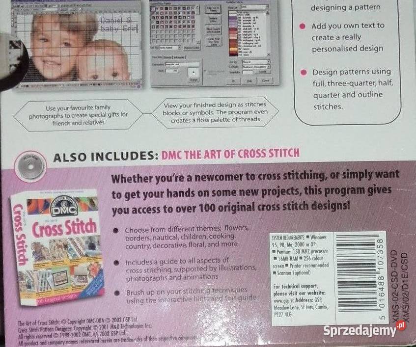 Cross Stich Designer PC CD BOX 2002 2 płyty Komputerowe PC sprzedam