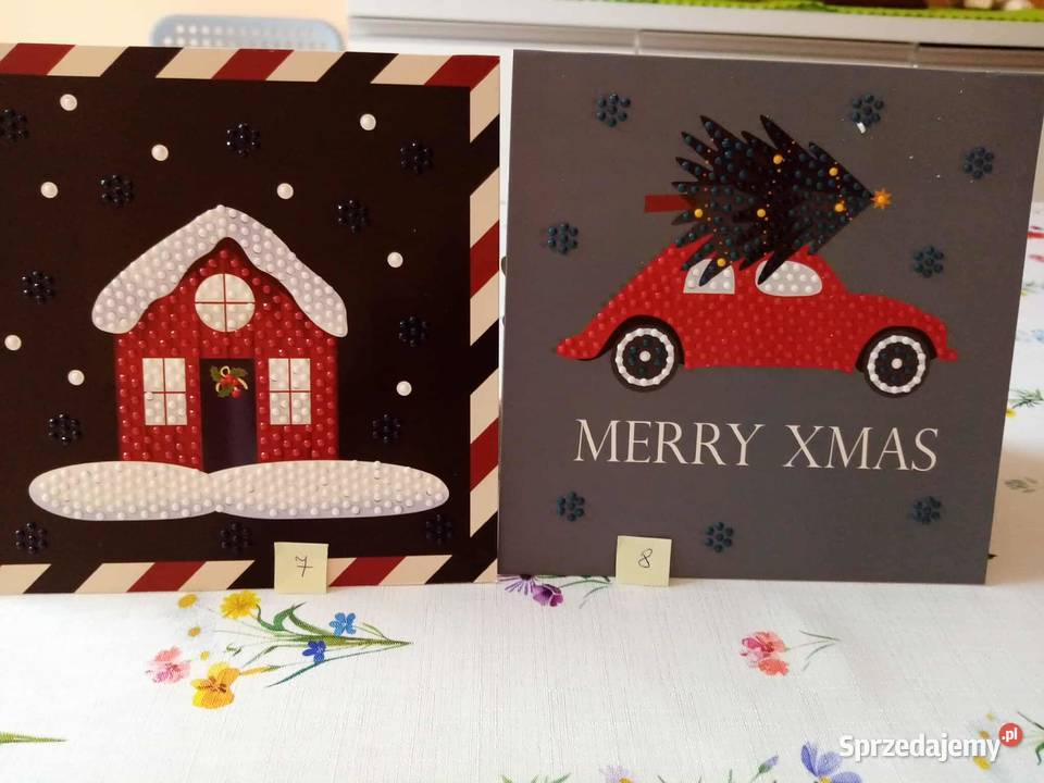 Kartki Bożonarodzeniowe z scenką haft diamentowy