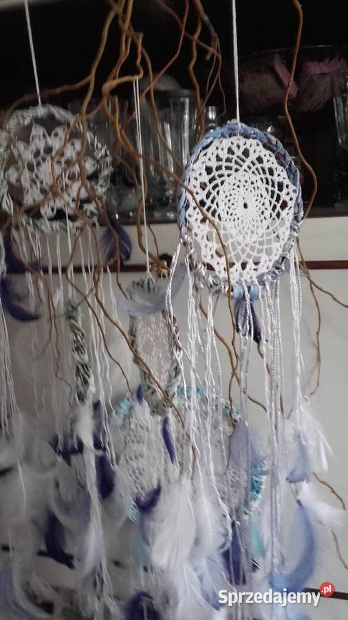 MAŁE ŁAPACZE SNÓW moje autorskie rękodzieło biały Piła