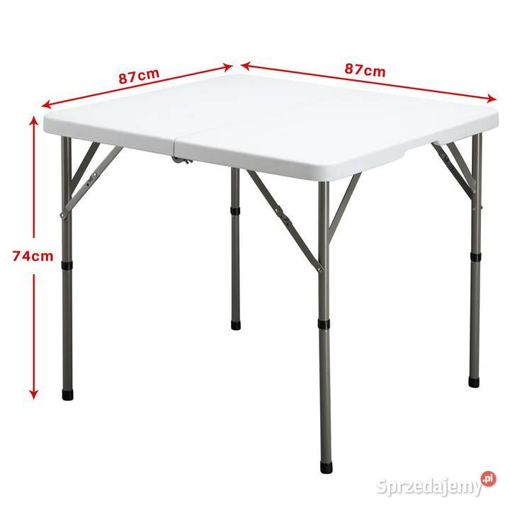 Składany stół HollyHOME biały 87x87 Lekki Stoły śląskie Mysłowice