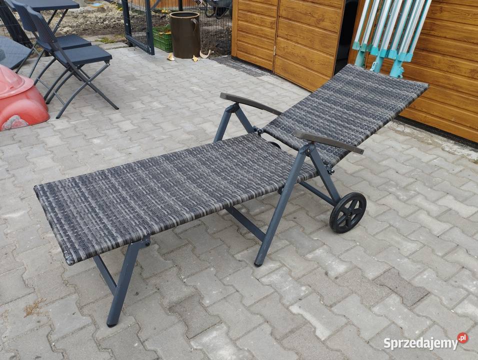 Leżak technorattan na dużych kołach Szamotuły