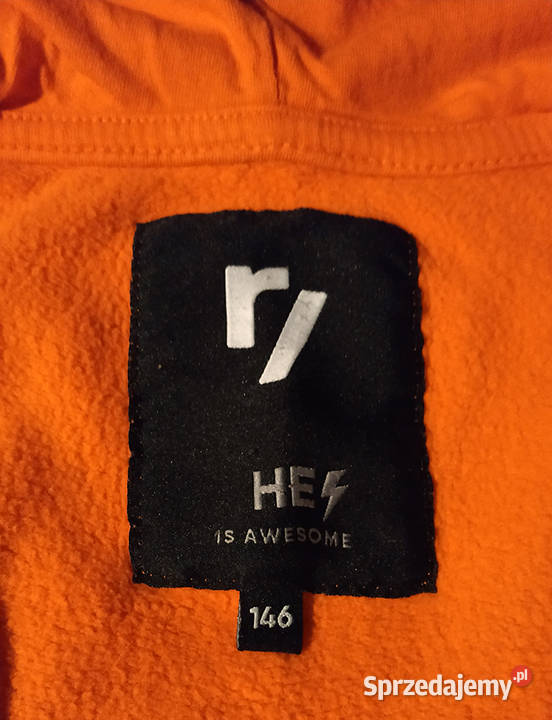 Bluza chłopca r146 pomarańczowa kaptur suwak Rozmiar 146 Wieluń