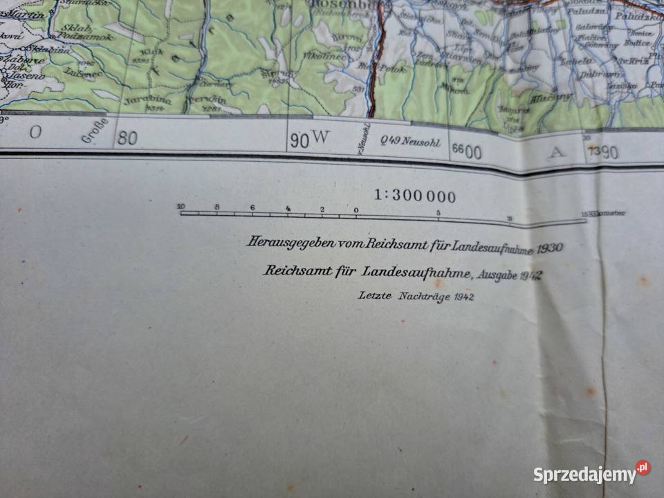 Mapa wojsk niemieckich Polska Q50 Sillein 1944 Szklarska Poręba