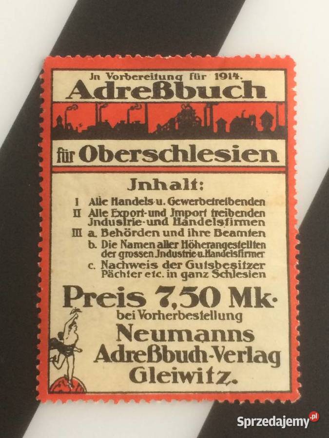 961 Niemiecki dokument Gliwice Antykwariat
