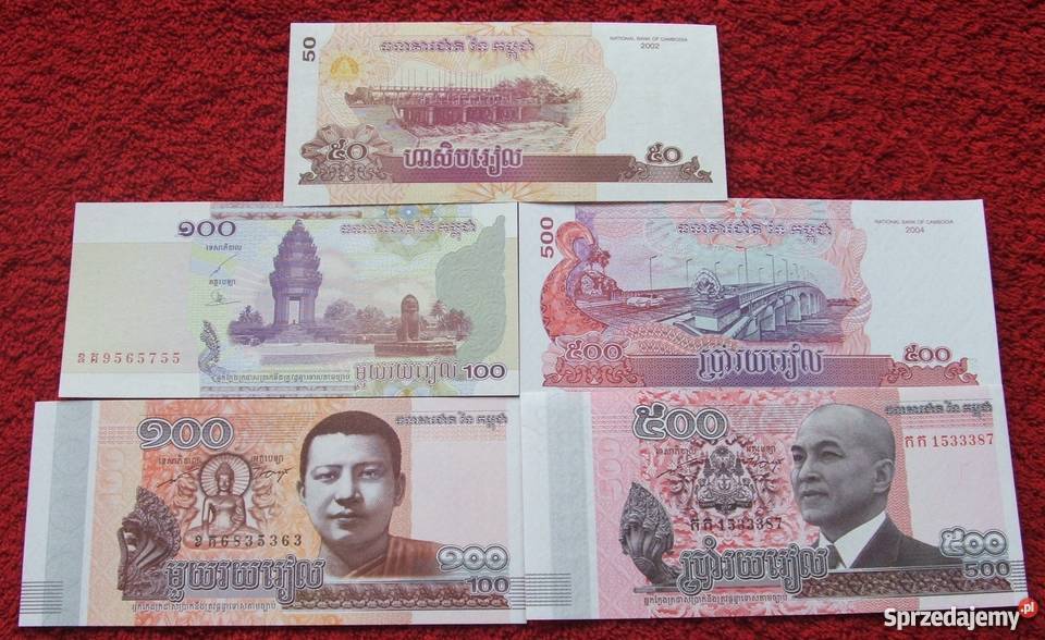 KAMBODŻA Kolekcjonerskie Banknoty Zestaw 5 sztuk Katowice