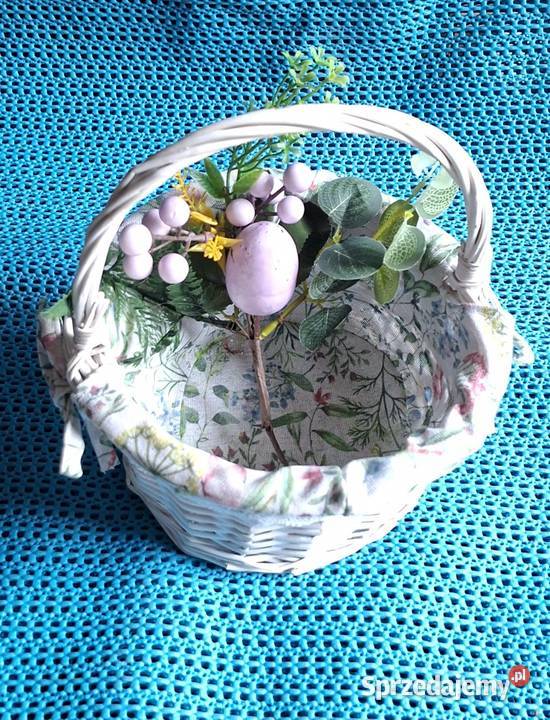 Koszyczek Wielkanocny okrągły biały Wielkanoc Małkinia Górna