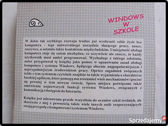 Windows w szkole Bogdan Krzymowski Rok wydania 1999