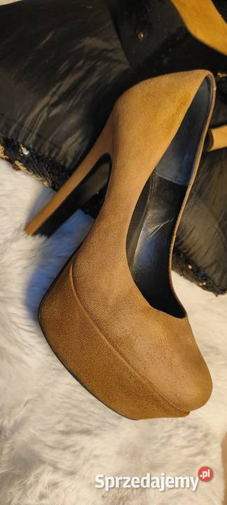 KURT GEIGER damskie buty szpilki zamsz brazowe 25cm Nowa Dęba