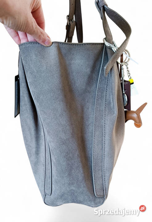 Torebka damska zamszowa pojemna shopperka Torby i torebki Żabiczyn