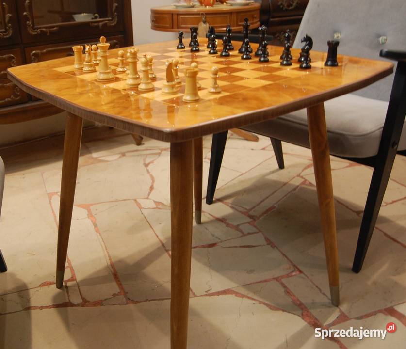 Stolik szachowy patyczak PRL Lublin