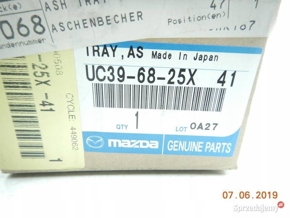 POPIELNICZKA MAZDA BSERIA 9906 ORYGINAŁ ASO osobowe