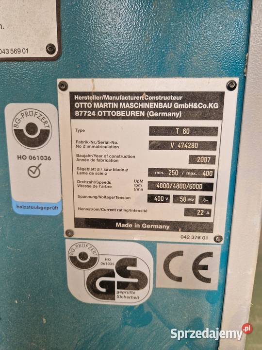 Piła Formatowa Martin T 60 Altendorf Nowy Sącz sprzedam