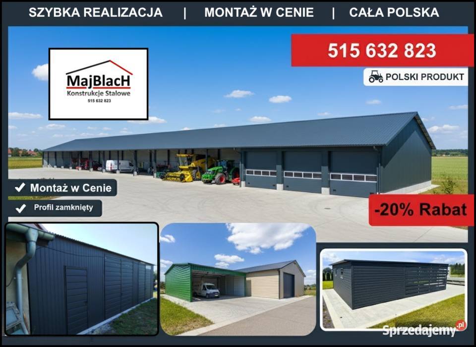 Konstrukcja Stalowa Garaż Blaszany Grafitowy Radomsko sprzedam