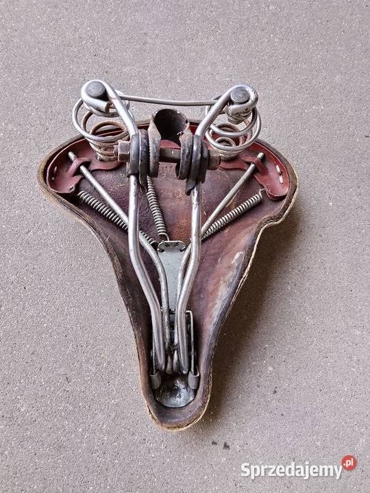 Stare siedzisko siedzenie skórzane do roweru PRL Mirzec