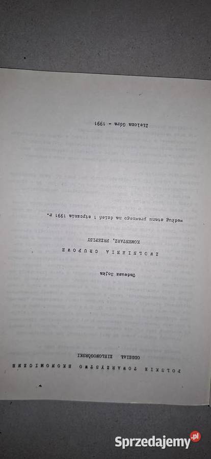 Zwolnienia Grupowe 1991 Kolekcjonerski Komentarz Łęczyca sprzedam