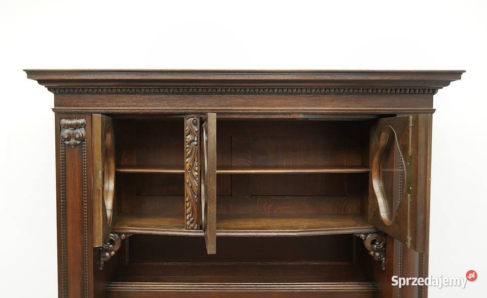 Secesyjny dębowy kredens z końca XIX w renowacji Meble Jerka