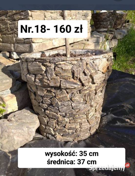 18 Donica z kamienia naturalnego rękodzieło Długołęka-Świerkla