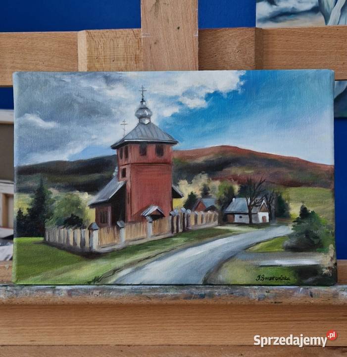 Obraz olejny Cerkiew w Regietowie 20x30 Męcina