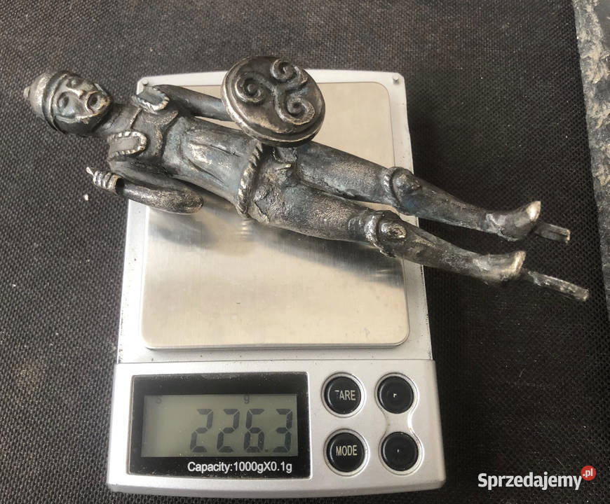 Stara srebrna figurka celtyckiego żołnierza Toruń sprzedam