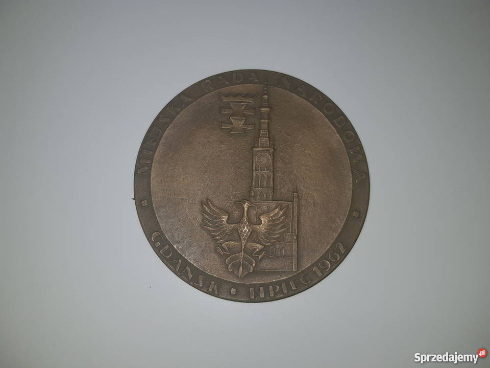 Medal moneta X wieków Gdańska 1962 mazowieckie