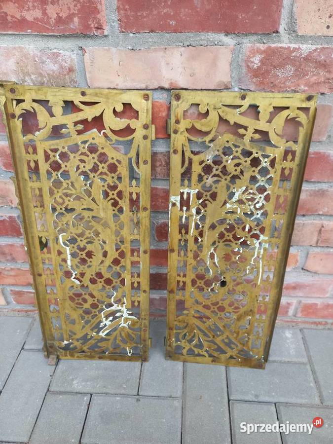 Drzwiczki metalowe Mosiężne złoty kolor okno