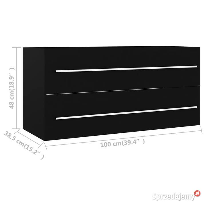 Szafka pod umywalkę czarna 100x385x48 WM804720 Warszawa