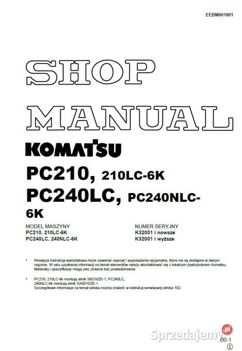 Komatsu PC 210 210LC6K PC240LC PC240NLC6K Poradniki, albumy i reportaże pomorskie Gdańsk