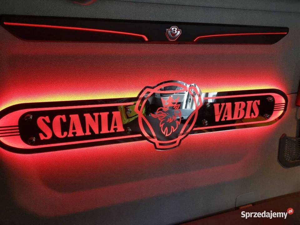 Lustro LED SCANIA długie 100x25 podświetlane 24v Kobierno