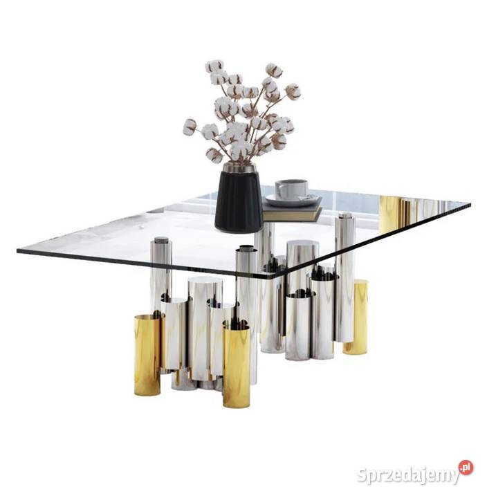 Ława 130 nowoczesna srebrna złota Glamour Nowy Sącz