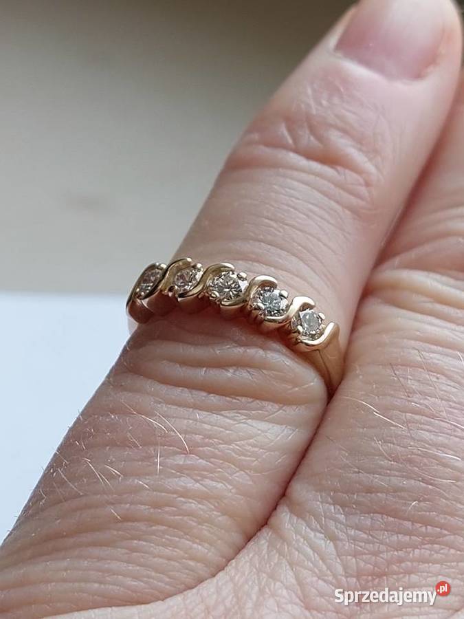 Damski Złoto 585 14k Pierścionek z Diament Grodzisk Mazowiecki