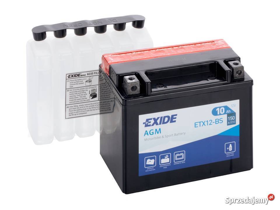 Akumulator motocyklowy EXIDE ETX12BS YTX12BS 12V podlaskie Białystok